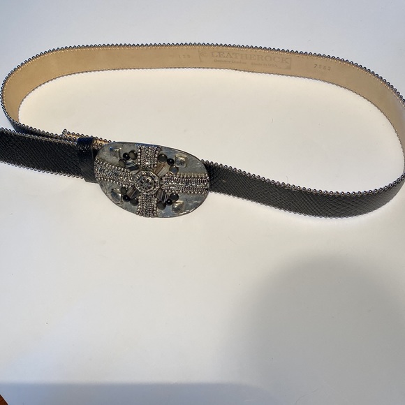 Leatherrock embellished leather belt jewelled Rodeo cowboy western stampede - Picture 2 of 8